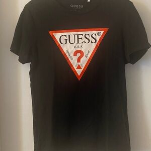 GUESS Black and Red Triangle Logo T-Shirt
